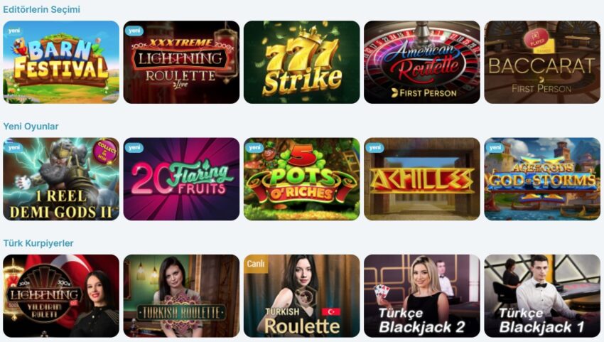 bahsegel slot oyunları
