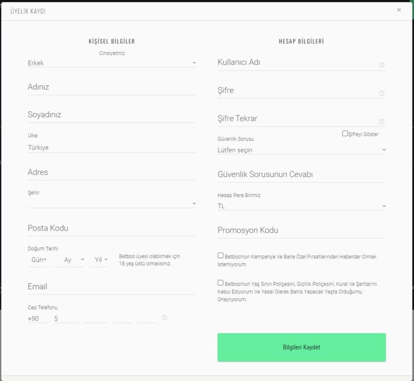 betboo üyelik formu
