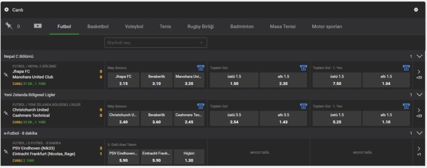 Bets10 spor bahis seçenekleri
