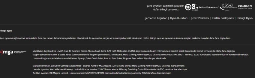mobilbahis malta lisans bilgisi