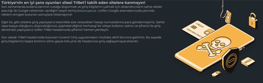 trbet hesap güvenlik bildirisi