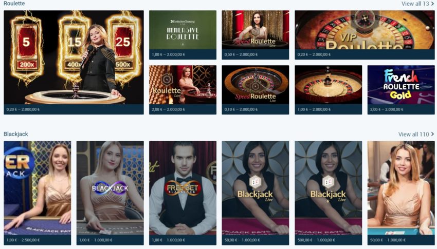 mybet canlı casino masaları
