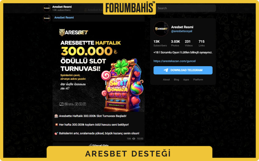 Aresbet bildirim tercihlerim sayfası, eklentiler ve resmi destek kanalları