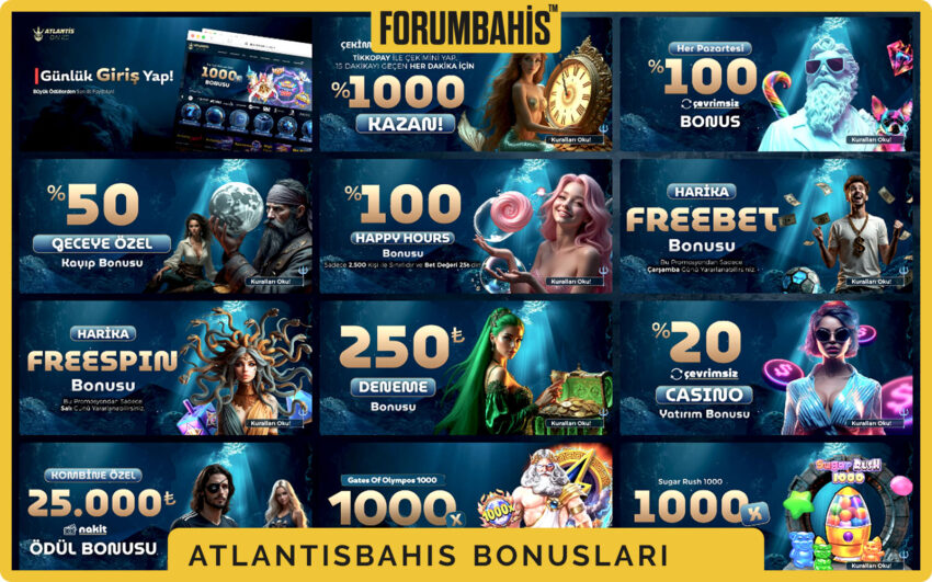 Atlantisbahis bonuslar sekmesi, turnuva bonus ve ödül havuzu bilgisi