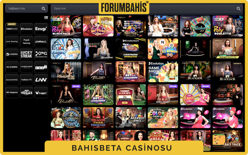 Bahisbeta casino lobisi, rulet ve blackjack canlı masaları listesi