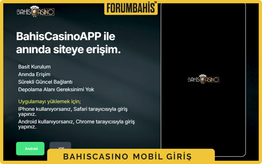 Bahiscasino mobil ana sayfa ekranı, üstte giriş ve kayıt butonları