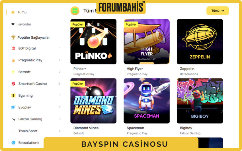 Bayspin casino jackpot sekmesi, artan ikramiyeli slotlar