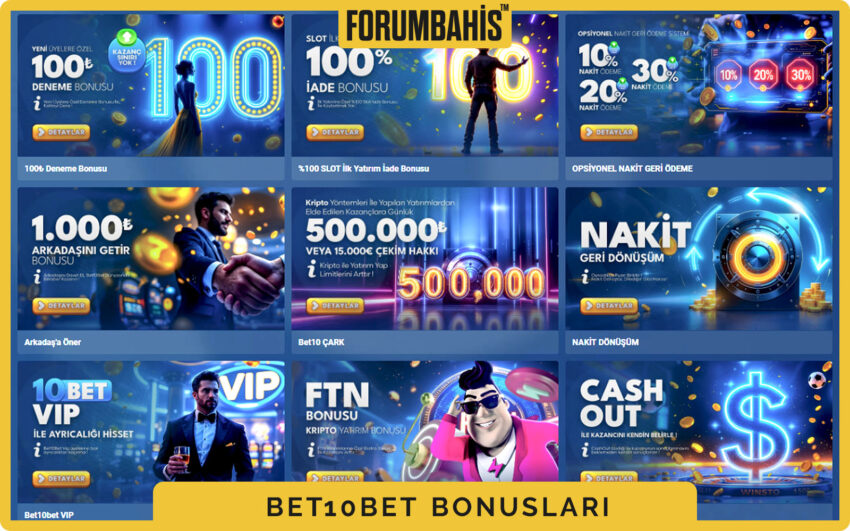Bet10Bet bonuslar tablosu, çevrim katsayısı ve uygun oyunlar listeli bonus