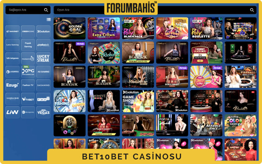 Bet10Bet casino rulet lobisi, Avrupa ve Lightning varyantları