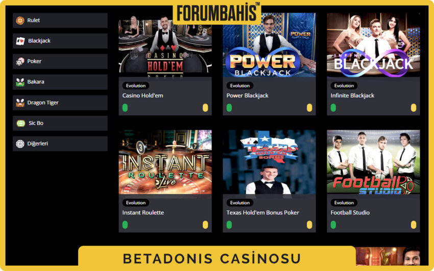 Betadonis casino hızlı filtreler, minimum bahis ve bonus uygunluğu