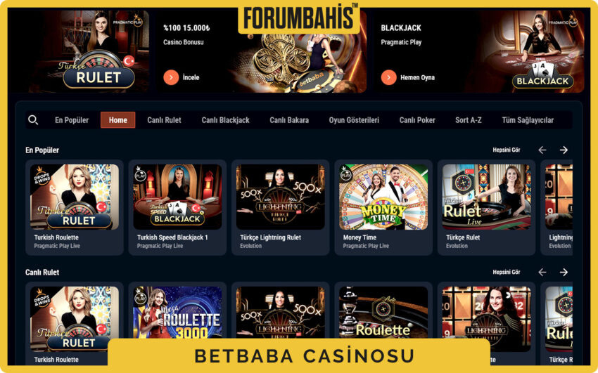 Betbaba casino sağlayıcı menüsü, Pragmatic ve Hacksaw seçenekleri