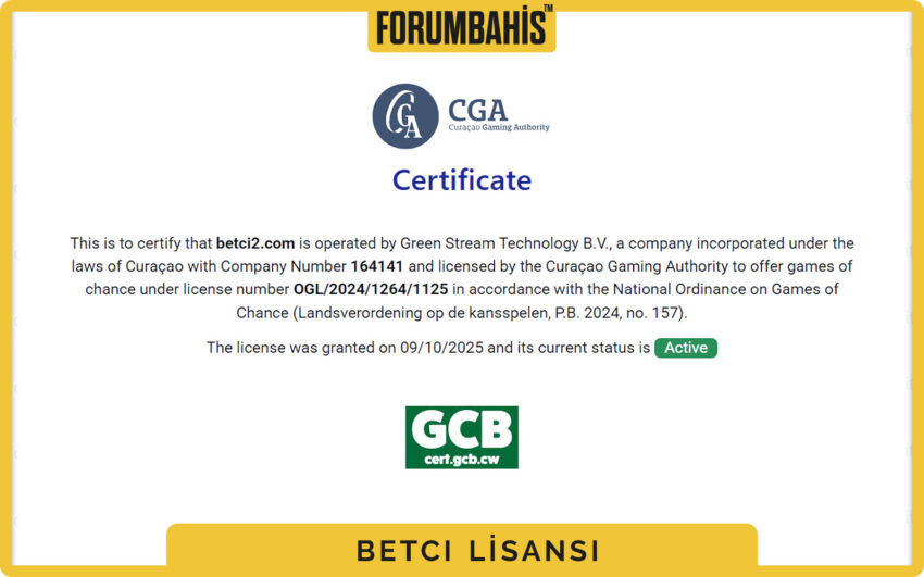 Betci lisans metni, lisans veren kurumun kısa açıklaması