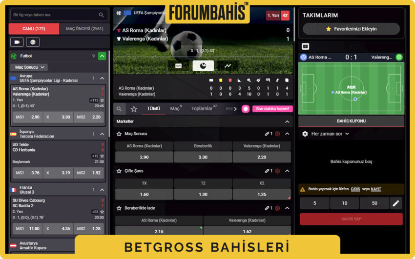 Betgross renk paleti, yeşil tonlar ve beyaz arka plan üzerinde giriş formu