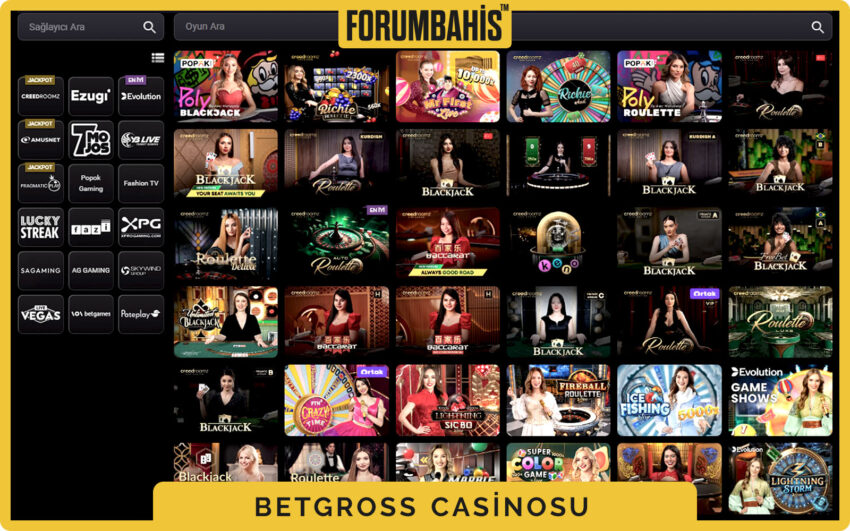 Betgross casino slot ızgarası, popüler oyunlar ve “yeni” etiketleri