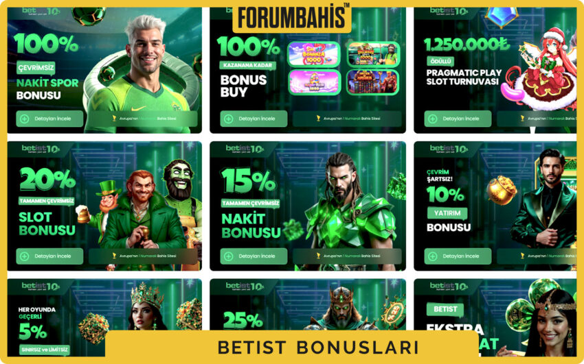 Betist bonuslar tablosu, çevrim katsayısı ve uygun oyunlar listeli bonus