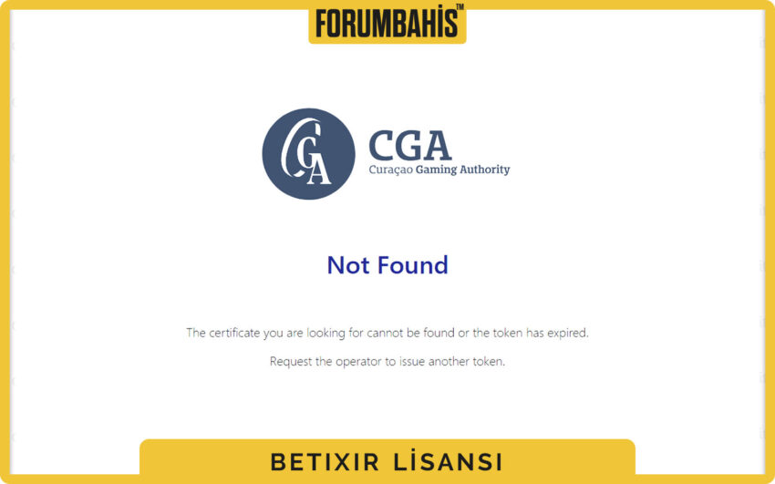 Betixir lisans kutusu, lisansı olmadığının kanıtı