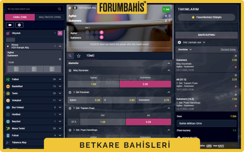 Betkare favorilere ekle ikonları, kullanıcıya özel bahis lig kısa yolu