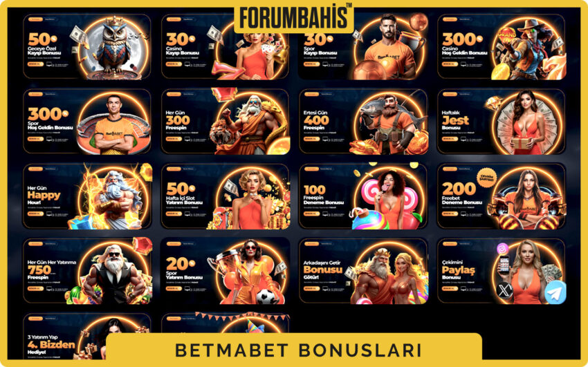 Betmabet bonuslar bölümü, yatırım bonus ve çevrim şartı etiketi