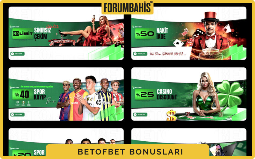 Betofbet bonuslar bölümü, yatırım bonus ve çevrim şartı etiketi