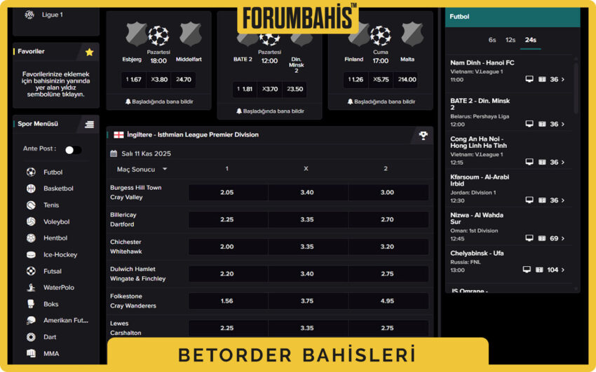 Betorder lisans banner’ı, lisansın kapsadığı ürün listesi ve notlar