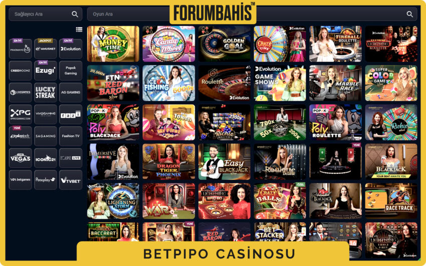 Betpipo casino kategorileri, jackpot, megaways ve klasik slotlar