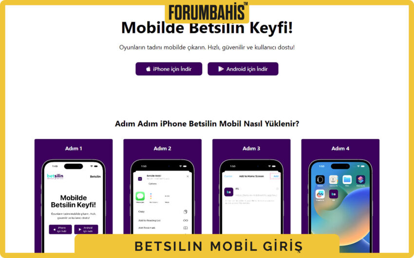 Betsilin mobil favoriler listesi, takip edilen ligler ve maç bildirimleri