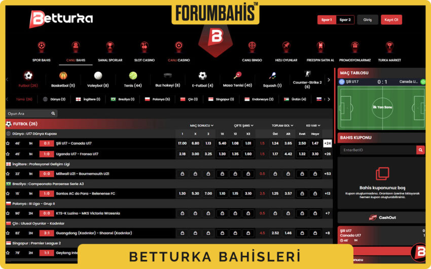 Betturka casino banner alanı, kampanya duyurusu ve üst barda giriş