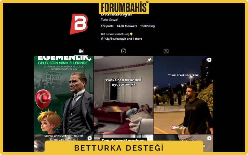 Betturka bildirim bandı, çalışma saatleri ve canlı destek bağlantısı