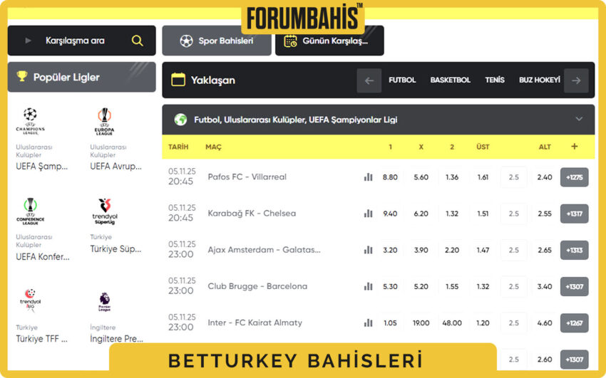 Betturkey bahis kupon paneli, bahis miktarı alanı ve potansiyel kazanç hesaplama