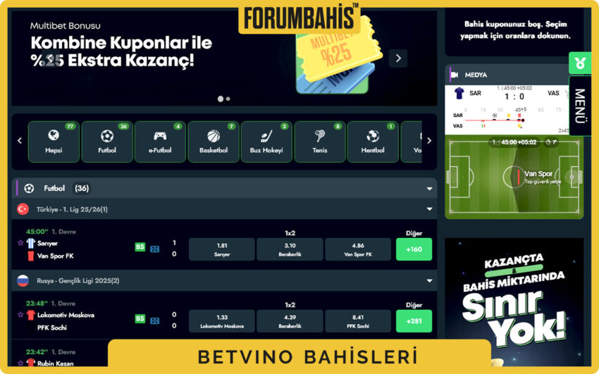 Betvino bonus sayfası grid görünümü, yeni kullanıcı bonus ve tavan tutar