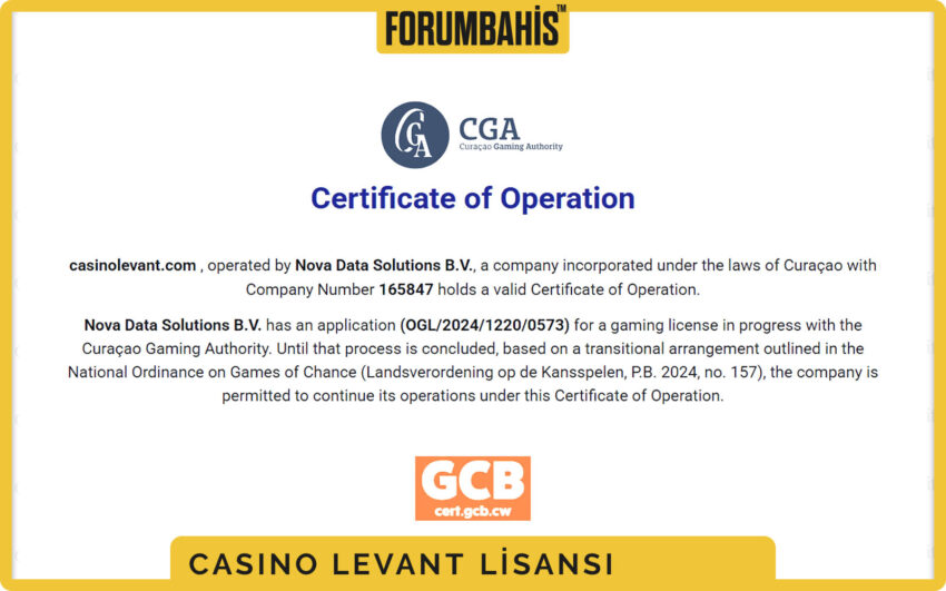 CasinoLevant lisans sayfası alt bilgi, footer’da lisans rozetleri ve linkler