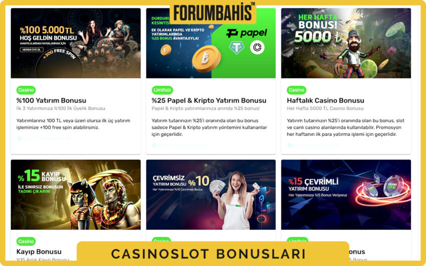 Casinoslot bonuslar sekmesi, turnuva bonus ve ödül havuzu bilgisi