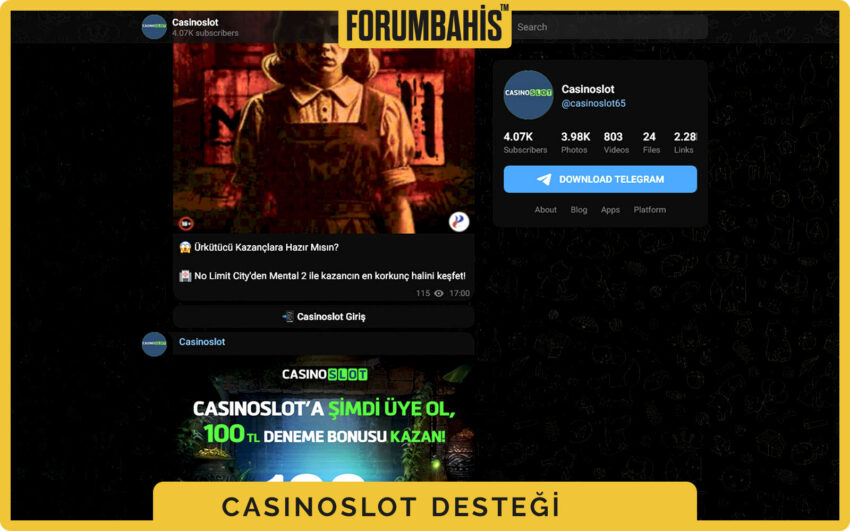Casinoslot kullanıcı paneli, bilet geçmişi ve açık destek talepleri