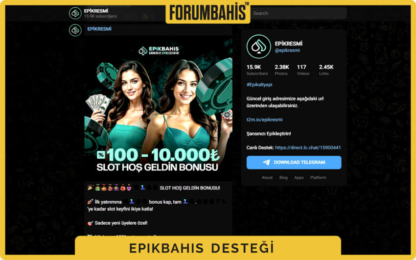 Epikbahis sosyal medya kutuları, Instagram üzerinden destek duyuruları