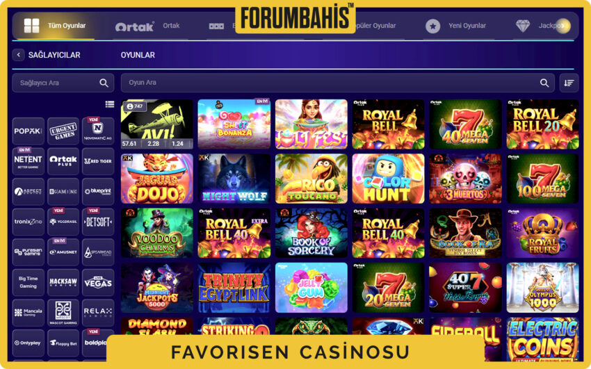 Favorisen casino slot ızgarası, popüler oyunlar ve “yeni” etiketleri