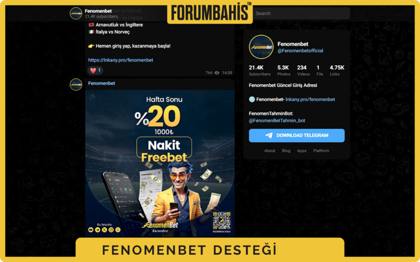 Fenomenbet sosyal medya kutuları, Instagram üzerinden destek duyuruları