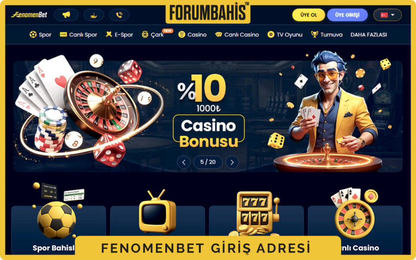 Fenomenbet ana sayfa slider, promosyon görselleri ve hızlı giriş butonu üst barda