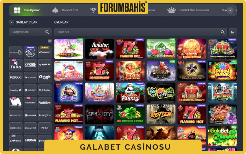 Galabet casino grid görünümü, yüksek çözünürlüklü kapak görselleri