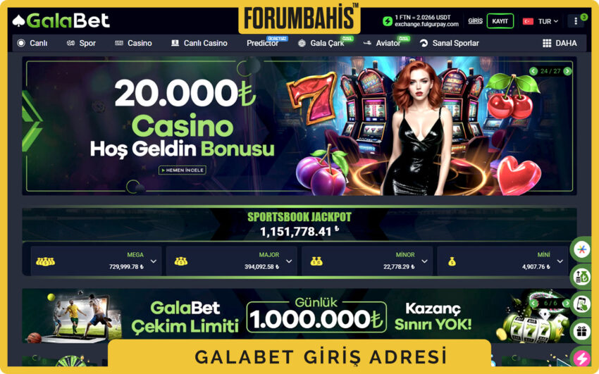 Galabet üst menü, canlı destek balonu ve tek tıkla giriş çağrısı