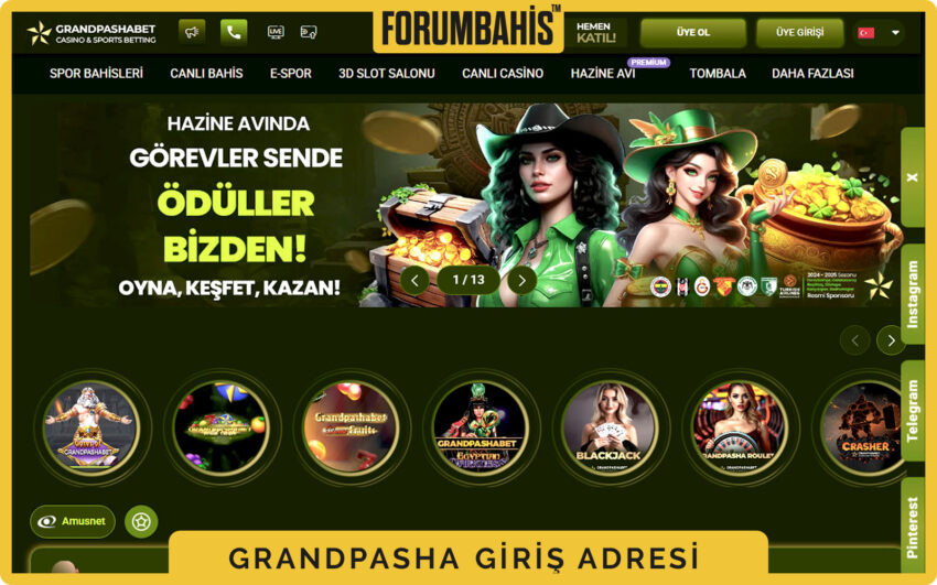 Grandpashabet giriş sayfası, üst bilgilendirme bandı ve Güncel Adres linki