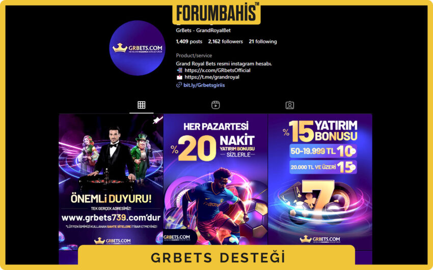 Grbets profil ayarları sayfası, güvenlik uyarıları ve destek kılavuzu