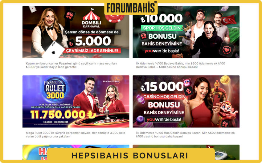 Hepsibahis bonuslar sekmesi, turnuva bonus ve ödül havuzu bilgisi