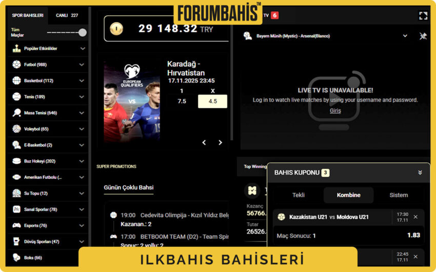 Ilkbahis mobil ana sayfa ekranı, üstte giriş ve kayıt butonları