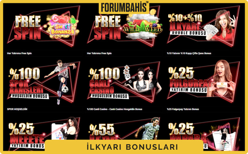 Ilkyari bonuslar tablosu, çevrim katsayısı ve uygun oyunlar listeli bonus