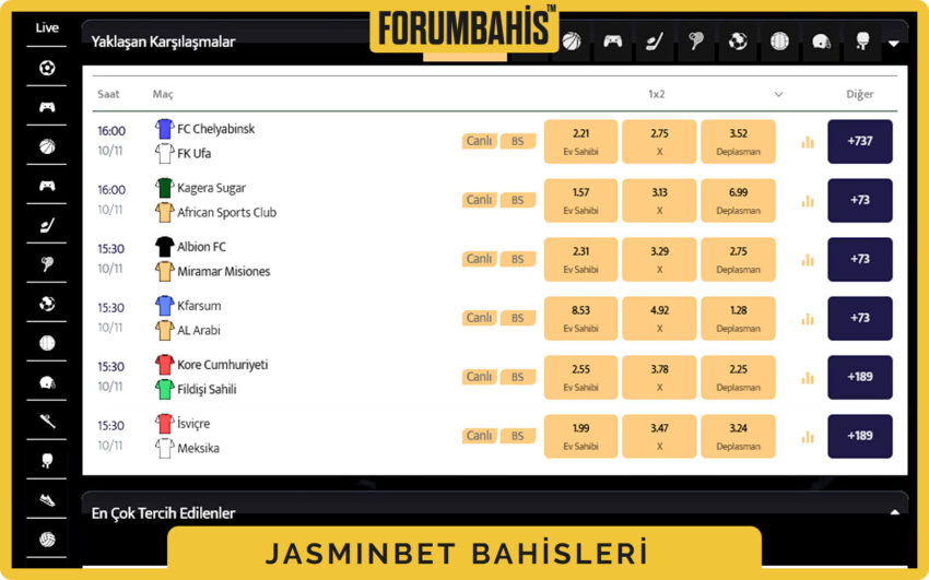 Jasminbet arayüzü, arama çubuğu ve sağda Giriş Yap butonu