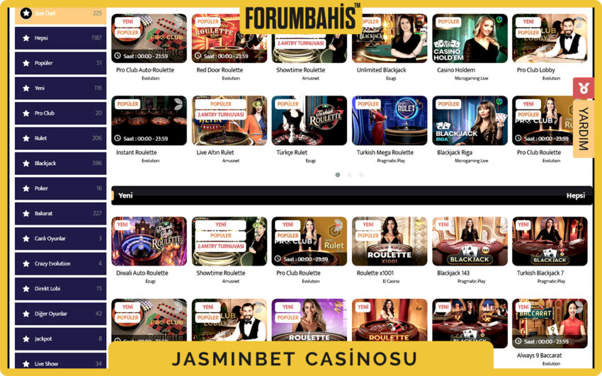Jasminbet canlı casino bonus kutuları, rulet ve blackjack odaklı bonus seçenekleri