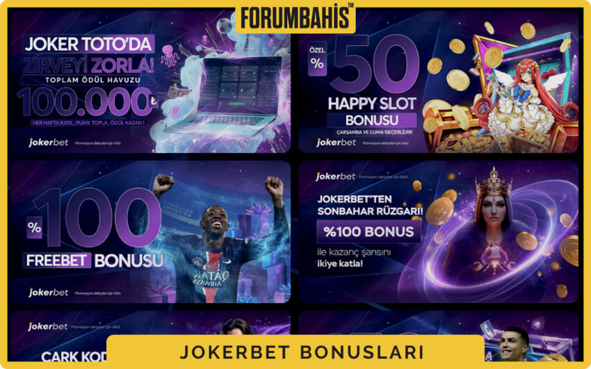 Jokerbet bonuslar sekmesi, turnuva bonus ve ödül havuzu bilgisi