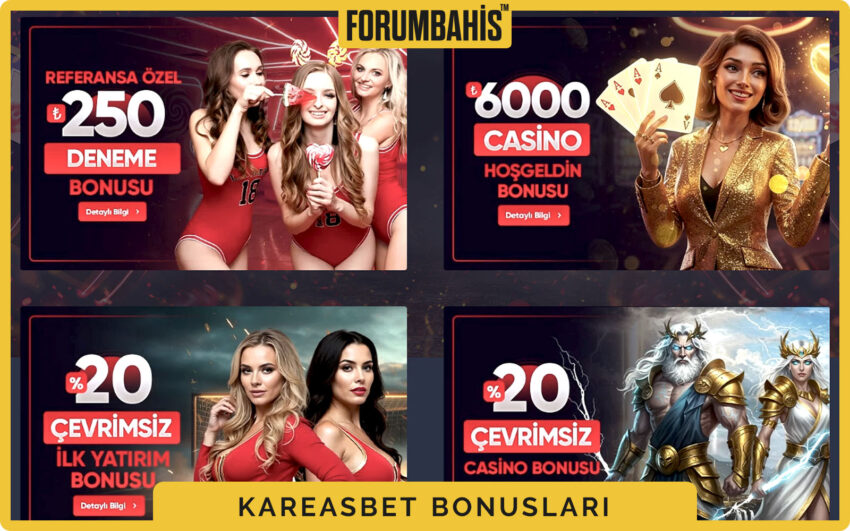 Kareasbet bonuslar genel görünüm, tüm bonus listesi ve filtre etiketleri