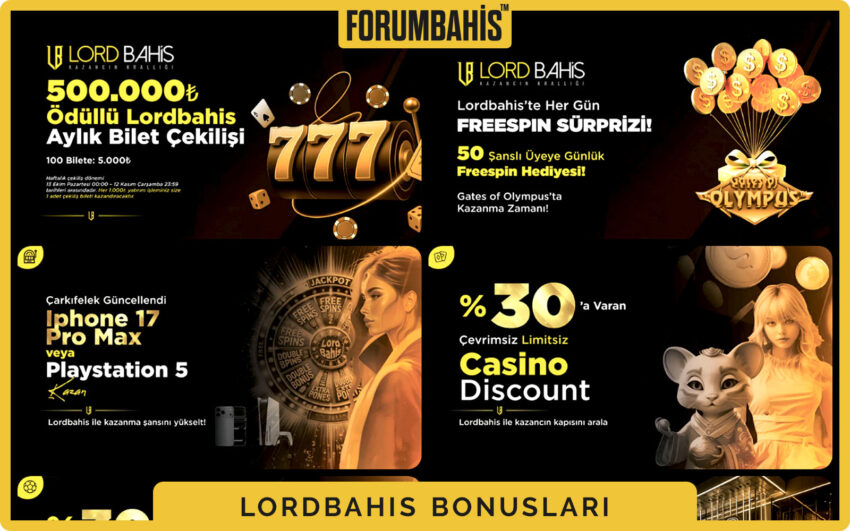 Lordbahis bonuslar tablosu, çevrim katsayısı ve uygun oyunlar listeli bonus