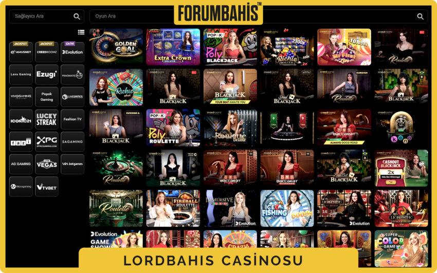 Lordbahis casino favoriler bölümü, son oynananlar ve öneriler